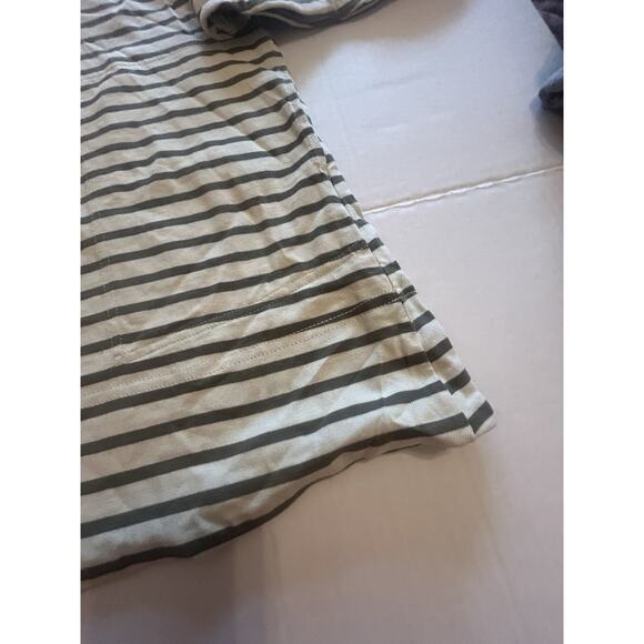 Free People Charlie Mini Dress Striped Seaweed Khaki Oversized Size Small NWT - Picture 6 of 15